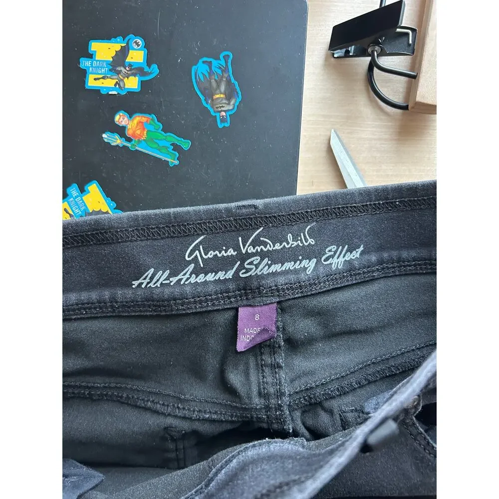 Gloria Vanderbilt Slimming Effect Black Avery Ponte Slim Pull On Pants Size 8